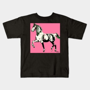 Horse :  The Pink Lady Walked By Kids T-Shirt